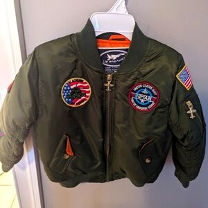Kids Green Bomber Jacket